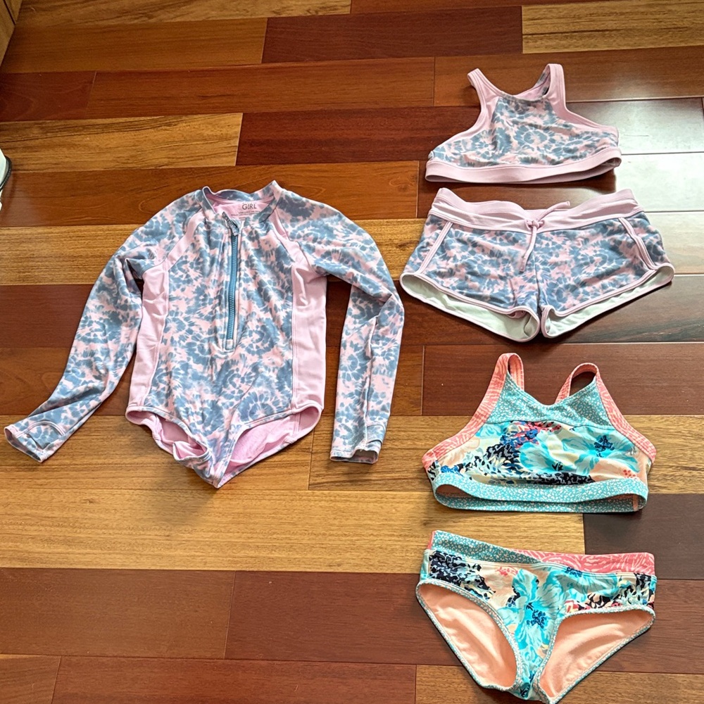3 Athleta girl swim suits